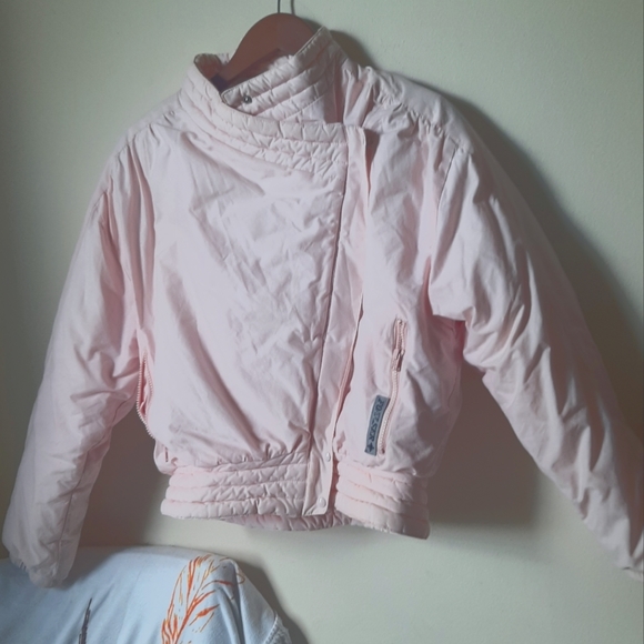 VTG Pastel Pink Puffy Jacket Ski Winter Quilted 38 - Picture 10 of 13